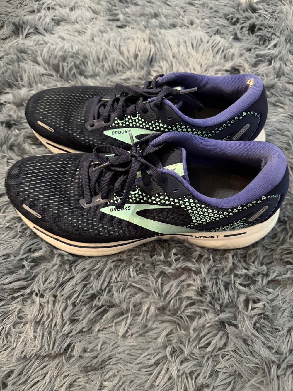 Brooks Black with Purple and Mint Running Sneakers